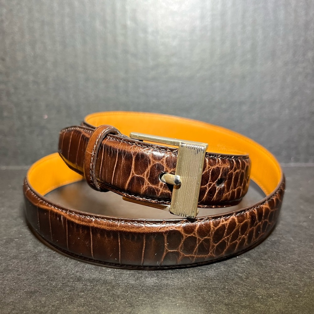 Lauren Ralph Lauren Brown Crocodile Belt